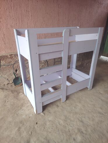 железный сандык: Балдар үчүн эки ярустуу, ЛДСП, түсү - Ак