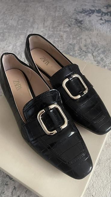 лоферы: Женская обувь ZARA ОРИГИНАЛ 1) Лоферы ZARA Оригинал - Цвет: черный — 2
