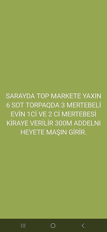 28 may qəsəbəsi: Saray qəsəbəsində, Top Marketə yaxın, 6 sot torpaq sahəsində yerləşən — 1