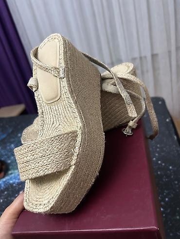 parça ayaqqabı: Təbii lifdən hörgülü platforma sandal, 36 razmer - Model — 4