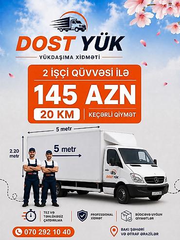ucuz yük daşıma xidməti: DOST YÜK – Yükdaşıma xidməti - 2 işçi qüvvəsi ilə yükdaşıma - Bakı — 6