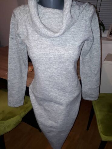 roze haljina: L (EU 40), color - Grey, Other style, Long sleeves