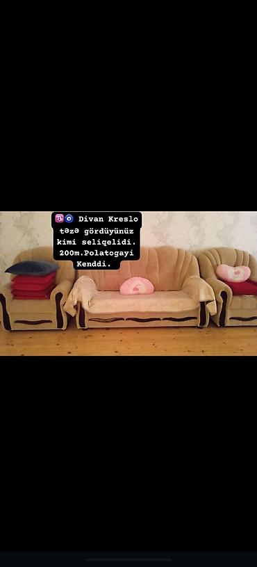 lalafo mebel stol stul: Divan və kreslo dəsti - Komplekt: 1 ədəd üçnəfərlik divan + 2 ədəd — 1