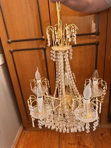 Ev saatları: Çılçıraq, 5 lampa, Xrustal