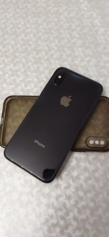 Apple iPhone: IPhone X, Б/у, 64 ГБ, Черный, Зарядное устройство, Чехол, 100 %