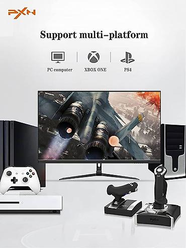 гоночный: PXN-2119 PRO Проводной вибрационный джойстик Flight Rocker Игровой — 2