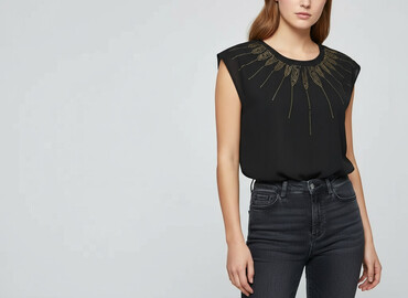 spodnie woskowane damskie stradivarius: Women's blouse, size M (EU 38)