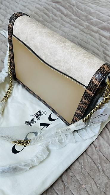 lining бу: Сумка Coach, оригинал. Фирменная канва+кожа+змеиная кожа. Канва coach — 6
