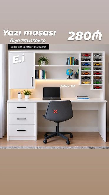 Mebel: Künc masa, Stulsuz, Polkalı, Siyirməli — 1