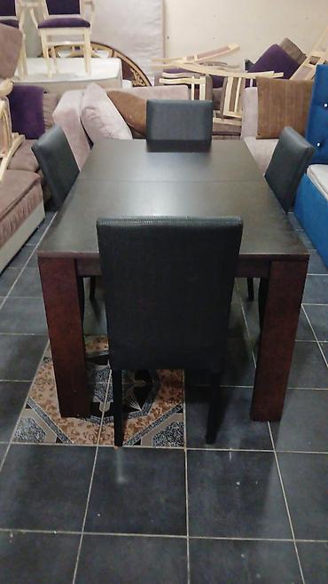 ikinci el stol stul satışı: Qonaq otağı üçün, İşlənmiş, Açılan, Dördbucaq masa, 4 stul — 1