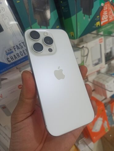 ноутбук apple бишкек: IPhone 16 Pro, Б/у, 128 ГБ, Белый, Защитное стекло, Чехол, Кабель, 99 %