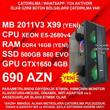 Masaüstü kompüterlər və iş stansiyaları: ⭐TƏK KEYS – 690 AZN ⭐22” Yeni Monitorla dəst – 800 AZN