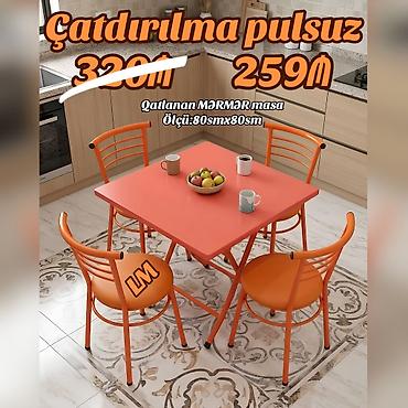 Yeni Mərmər masa dəsti📌 Qatlanan masa+4 stul 📌 Qiymət: 259₼ lalafo.az -da Yeni Mərmər masa dəsti📌 Qatlanan masa+4 stul 📌 Qiymət: 259₼
