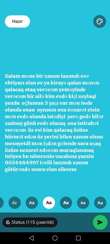 iş elanları 2022 tap az: Xidmət: Uşağa nəzarət və evdə qalma imkanı olan xanım axtarılır