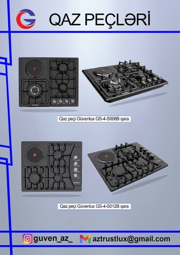 Plitələr və bişirmə panelləri: Her nov Qaz peçleri mebel üçün buyurub Maraqlana bilersiz endirimli