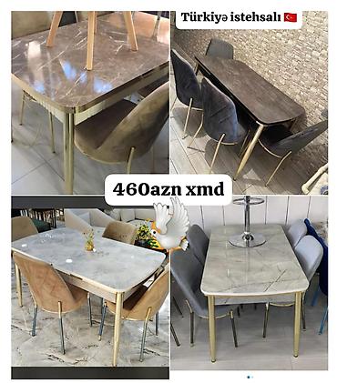 bag stol stullari: Mətbəx üçün, Yeni, Dördbucaq masa, 4 stul — 1