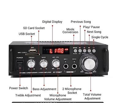 av ресивер: AV-298BT Bluetooth-усилитель, пиковая мощность 300 Вт×2, номинальная — 3