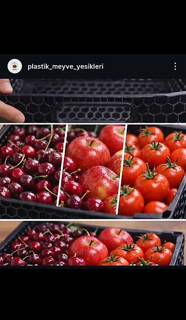 Konteynerlər: Plastik meyvə-tərəvəz yeşikləri - Material: möhkəm, təkrar istifadə — 12