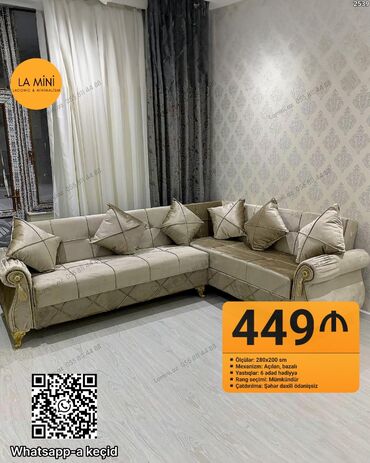 Komodlar: Künc divan, Açılan, Bazalı, Parça, Şəhərdaxili pulsuz çatdırılma