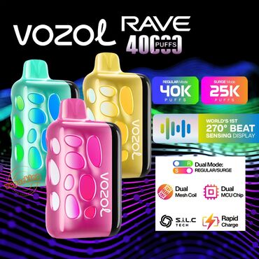 Vozol Rave 40000 puf, iki rejimli və sürətli şarj imkanı təklif edir