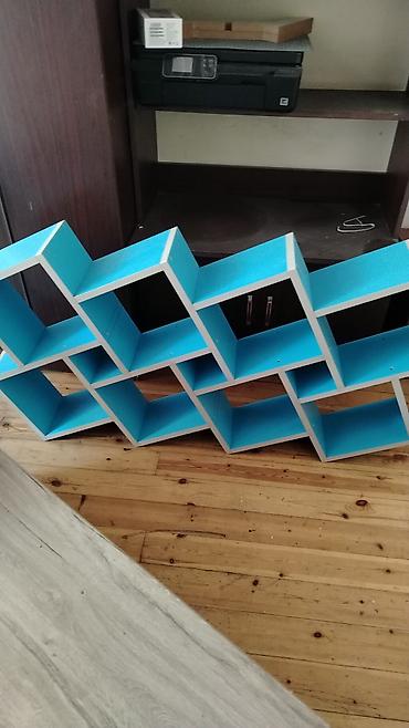 divar refleri: Modul rəf sistemi – mavi-ağ - Material: laminat/LDSP tipli taxta — 1