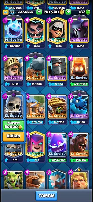 Digər kolleksiyalar: Clash Royale hesabı – yüksək səviyyəli kolleksiya və resurslar - Kral — 3