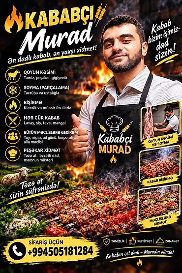 Kababçıyam stajım 15il+ uzun müddət restranlarda işləmişəm rasiyada lalafo.az -da Kababçıyam stajım 15il+ uzun müddət restranlarda işləmişəm rasiyada