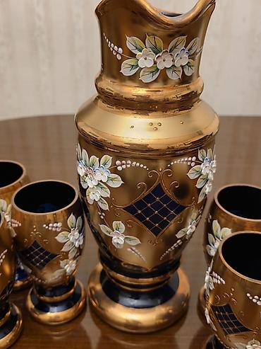 limon kitchenware: Büllur/qədimi üslubda süfrə dəsti – 1 ədəd qrafin və 6 ədəd stəkandan — 4