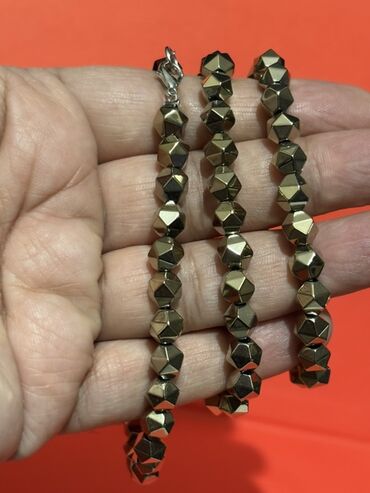 Bijuteriya dəstləri: Hematit daşlardan hazırlanmış bəzək dəsti - Tərkib: metalik parıltılı — 2