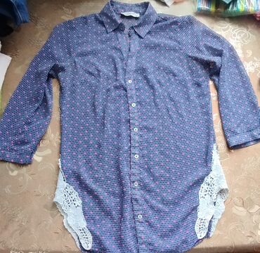 женская шелковые рубашка: XS (EU 34), цвет - Фиолетовый