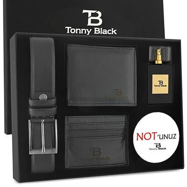 tonny black: Tonny Black 4 lu hediyye desti. 1. Deri kemer 2. Portmanat 3. Kart