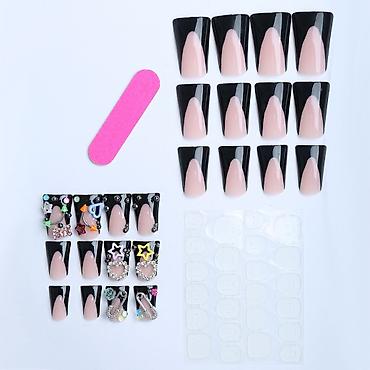 loreal rumenilo: Set ukrasnih presovanih noktiju – crno-nude sa 3D detaljima Opis: - — 3