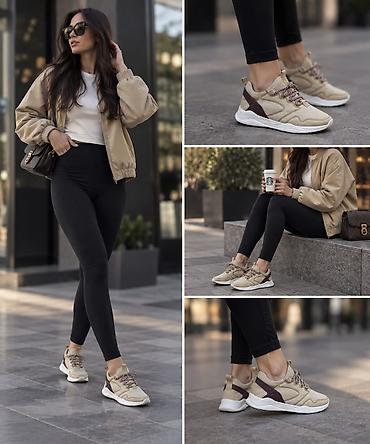 snickers kg: Кроссовки, 40, Mango, Б/у, цвет - Бежевый, Самовывоз — 1