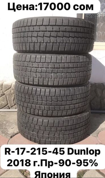 Шины: Шины 215 / 45 / R 17, Зима, Б/у, Комплект, Легковые, Япония, Dunlop