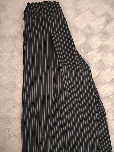kais za struk: Ženske široke pantalone na pruge- made in Italy - Boja: tamno siva/ — 5