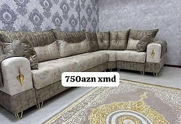 Divanlar: Künc divan – zərif klassik üslub - Forma: L‑şəkilli künc divan - — 1