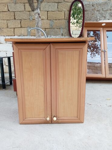 lalafo işlənmiş taxta: Mətbəx üçün alt dolab - Material: ağac/MDFlam, təbii ağac fakturalı