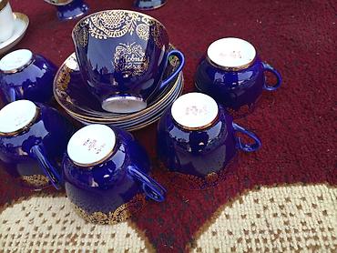 qardaslar cay fabriki: Çay dəsti, rəng - Mavi, Farfor, 6 nəfərlik — 3