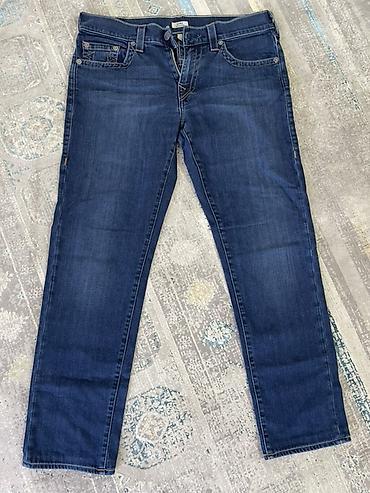 flared jeans: Мужские джинсы True Religion, темно-синяя классическая посадка. - — 1