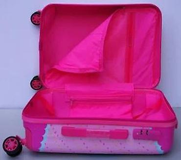 Rančevi, torbe i koferi: Dečji kofer na točkiće – roze, sa crtanim likom - Dimenzije: kabinski — 9