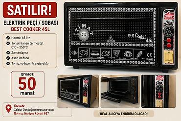 Plitələr və bişirmə panelləri: Elektrik peçi / sobası – Best Cooker 45L - Həcm: 45 litr - — 1