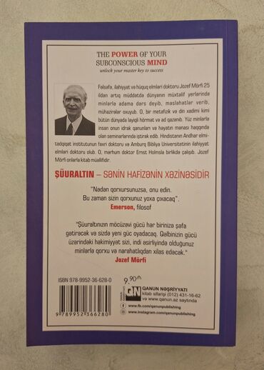 elxan elatli yeni kitabi: 5️⃣0️⃣% Endirim Dr. Jozef Mörfi "Şüuraltının Gücü" Bu kitab sizin