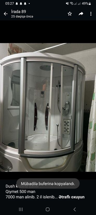 duş kabin sifarişi: Üstü qapalı kabina