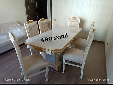 madeyra masa: Qonaq otağı üçün, Yeni, Açılmayan, Dördbucaq masa, 6 stul — 1
