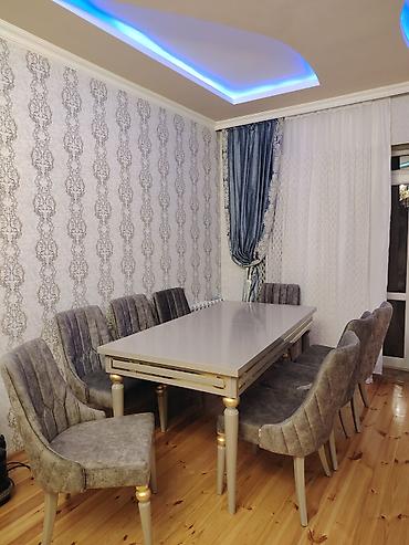 güzgülü masa: İsifadə olunmayıb Qonağ otağı dəsdi – uzadıla bilən masa + 8 ədəd — 2