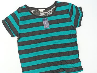 bluzki w paski pionowe: T-shirt damski, S