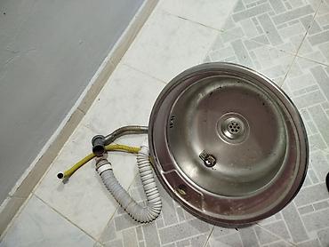 tava destleri: Mətbəx üçün dairəvi paslanmayan poladdan lavabo komplekti - Material — 1