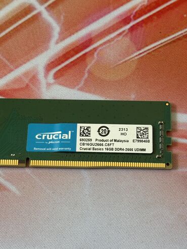 ddr4 3200: Оперативная память, Б/у, Crucial, 16 ГБ, DDR4, 2666 МГц, Для ПК