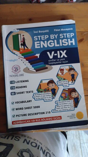 CD, DVD disklər və kassetlər: Məhsul: “Step by Step English V-IX” – ingilis dili üzrə addım-addım