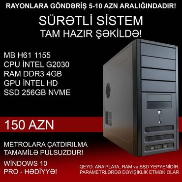 Prosessorlar: Ofis üçün Kompüterlər "Super Power DDR3 H61 1155 G2030” ⭐Tək Sistem